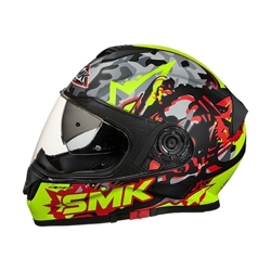 SMK Twister Attack MA243 Full Face Helmet with Premium PINLOCKÂ® Antifog Visor